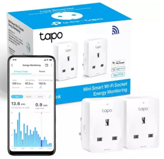 Tapo Wifi Socket Energy Monitoring P110 2Pk