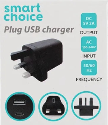 Smart Choice Plug With Dual Port - USB C & A, Black